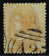 1860-1863 Â½d Pale Buff, SG 3a, Used With Partial A25 Obliteration. - Malta (...-1964)