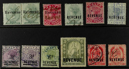 REVENUE STAMPS 1899-1906 Small Used Group Of Overprinted/surcharged Definitives. Includes A Fine (wmk CC) 2s6d Olive-gre - Malta (...-1964)