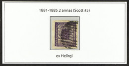 1881 2a Purple, White Wove Paper, Imperf, SG 5, Scott 5, Four Huge Margins, Very Fine Used, Ex Hellrigl. - Nepal