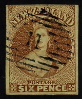 1857-63 6d Bistre-brown No Wmk Imperf, SG 12, Very Fine Used 4 Margins, Close At Top. - Other & Unclassified