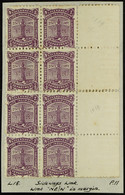 LIFE INSURANCE 1902-02 Â½d Bright Purple, Wmk SG Type W43 Sideways, Perf.11, TWO Right Marginal BLOCKS OF FOUR, With Wmk - Other & Unclassified