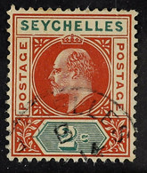 1903 KEVII 2c Chesnut And Green, Dented Frame Variety, SG 46a, Fine Used. - Seychelles (...-1976)