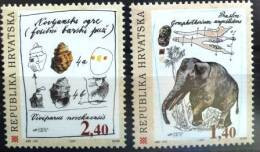 CROATIE Fossiles, Prehistoire, Yvert 411/12. Mnh, ** Neuf Sans Charniere - Fossils