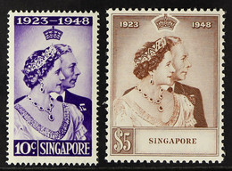 1948 Silver Wedding Pair, SG 31/2, Never Hinged Mint. (2 Stamps) - Singapore (...-1959)