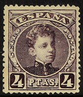 1901 4p Brown-purple King Alfonso XIII, Control Number '000 000' Sample Stamp Specimen, Michel 216 (Edifil 254, SG 395,  - Other & Unclassified