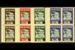 CIVIL WAR LOCALS 1936 'PINS DEL VALLES 1936' Overprints Complete Set Of Four, Galvez 604/607, As Superb Never Hinged Min - Other & Unclassified