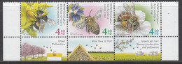 2020 Israel Bees Insects Complete Strip Of 3 With Tabs MNH @ BELOW FACE VALUE - Api