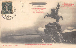 88-BALLON(D'ALSACE- LE DIRIGEABLE ADJUDANT REAU SALUANT JEANNE D'ARC AU BALLON D'ALSACE LE 19 SEP 1911 - Other & Unclassified