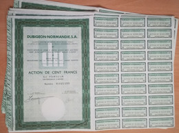 Lot 9 Stück - Dubigeon-Normandie SA - Action De 100 Francs - EF+ - Schiffahrt - Agua