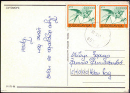 JUGOSLAVIA - SPARROWS - HIPERINFLATION  2x100.000 Din - 1992 - RARE - Sparrows