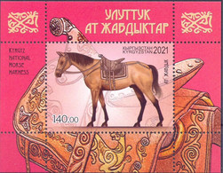 2021. Kyrgyzstan, National Horse  Harness,  S/s Perforated,  Mint/** - Kirghizistan