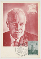 MONACO - Carte Maximum - 1,30f Pierre De Monaco - UNESCO - 6/9/1971 - Cartes-Maximum (CM)