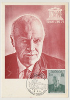 MONACO - Carte Maximum - 1,30f Pierre De Monaco - UNESCO - 6/9/1971 - Maximum Cards