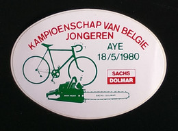 AUTOCOLLANT  STICKER - VÉLO CYCLISME - KAMPIOENSCHAP VAN BELGIE  JONGEREN - CHAMPIONNAT BELGIQUE AYE 1980 - SACHS DOLMAR - Aufkleber