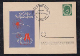 BRD Bund 1953 Posthorn 10Pf Privat Ganzsache Postkarte PP3 ** Wilhelmshaven - Cartes Postales Privées - Oblitérées