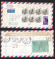 New Zealand 1987 7v Blue Duck Bird Fauna, Commonwealth Games, Registered Cover NZ To Philippines (**) - Brieven En Documenten