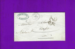 ENVELOPPE SEULE 1853  Haute Loire- Lempdes Pour Cusset (Allier). TAXE TAMPON 25 C - 1849-1876: Periodo Classico