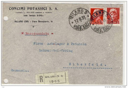 Postale RACCOMANDATA , Milano (N.3) - 1931 - - Asegurados