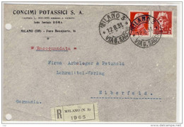 Postale RACCOMANDATA , Milano (N.3) - 1931 - - Versichert