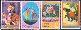 INDIA - PAINTINGS - ELPHANT  DANCE  CAMELS - **MNH - 1973 - Unused Stamps