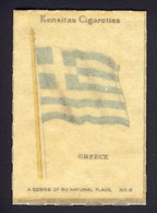Greece National Flag - Kensitas Cigarettes Cigarette Silk Inside Original Parchment Wrap - Heimat