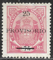 Companhia Mocambique – 1895 Elephants PROVISORIO Surcharged 25 Over 75 Réis Mint Stamp - Mosambik