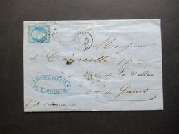 Napoléon III. Michel Nr.13 EF Stempel Raute Und K2 Libourne Rückseitig 5 Stempel!! U.A. Bahnpost Bordeaux A Paris - 1853-1860 Napoleon III