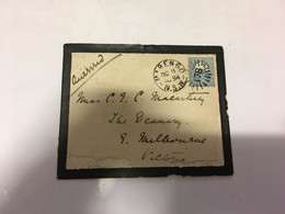 (4 H 46) Australia FUNERAL Cover - Posted 1894 (to NSW  From Victoria) Black Edges / Bord Noir Pour Décès - Cartas & Documentos