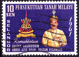 MALAYA SELANGOR 1961 10c Multicoloured, Coronation Of The Sultan SG128 Used - Selangor