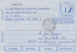 BRAZIL - AIRMAIL 1985 CURITIBA > ITALY / ZL173 - Entiers Postaux