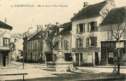 Sartrouville * Rue De Seine Et Place Nationale * Café * Magasin Toiles Nouveautés Confections Armand ROCHER - Sartrouville