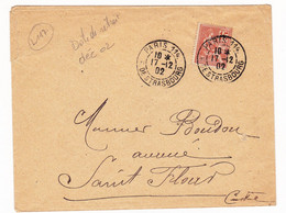 Lettre 1902 Paris Boulevard De Strasbourg Pour Saint Flour Cantal Timbre Mouchon - 1900-02 Mouchon