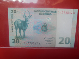 CONGO 20 Centimes 1997 Peu Circuler (L.1) - Democratic Republic Of The Congo & Zaire