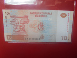 CONGO 10 Francs 2003 Peu Circuler (L.1) - Democratic Republic Of The Congo & Zaire