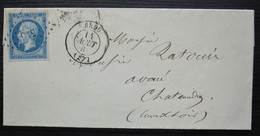 Brou Eure-et-Loir Pc 546 Sur N°14, 1864 Lettre Pour Châteaudun - 1849-1876: Période Classique