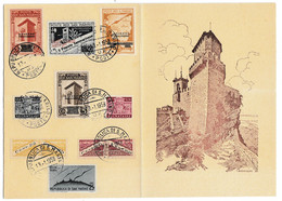 San Marino Philatelic Leaflet With Stamps Postmarked 1958 B220510 - Brieven En Documenten