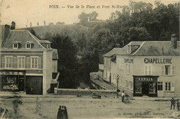 Poix * Vue De La Place Et Pont St Martin * Chapellerie LENOIR * Commerce Magasin - Poix-de-Picardie
