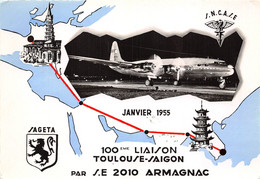 31-TOULOUSE- JANVIER 1955 100 Eme LAISISON TOULOUSE SAIGON - Toulouse