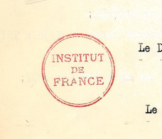 1919 ENTETE INSTITUT DE FRANCE ACADEMIE FRANCAISE TESTATMENT Paul Flat Et Prix Annuel B.E.V.SCANS - Documents Historiques