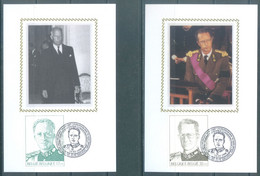 BELGIUM - CM/MK. SOIE ZIJDE - 14.2.1998 - LEOPOLD III BAUDOUIN SON STAMP - COB 2738-2739 - Lot 25001 - 1991-2000