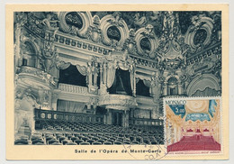 MONACO - Carte Maximum - 5,00F Salle De L'Opéra De Monte-Carlo - Monaco-A - 1/6/1966 - Cartoline Maximum