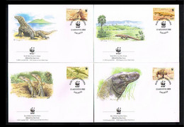2000 - Indonesia FDC Mi. 2005-2008 - Fauna & Animals - Mammals - Komodo Dragon - WWF [NH120] - FDC