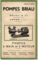 Circa 1950 CATALOGUE POMPES BRIAU Tours Et Usine à Plessis Les Tours Indre Et Loire - Publicidad