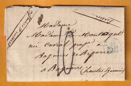 1830 - Lettre Pliée Avec Corresp De 4 Pages De Saint Denis Près Paris Vers Bagnères, Hautes Pyrénées - Taxe 10 - 1801-1848: Précurseurs XIX