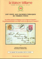 Belgique - Vente De La Collection Klaus D'entiers Postaux - Maison Williame 2013 - Catalogues De Maisons De Vente