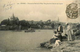 Pornic * Entrée Du Port Et La Ville * Vue Prise De La Roche Aux Lapins * Bateau Vapeur - Pornic