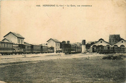 Herbignac * Vue D'ensemble De La Gare * Ligne Chemin De Fer * Train Wagons - Herbignac