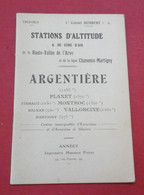 Guide 1912-1913 Stations D'Altitude Vallée Arve Chamonix  Argentière Planet Montroc Vallorcine Martigny Finhaut Salvan - Reiseprospekte