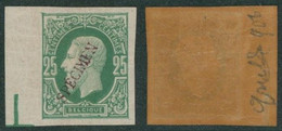 Essai De Couleur - émission 1869 çàd 25C En Vert Gommé + Surcharge SPECIMEN (violet) - Probe- Und Nachdrucke