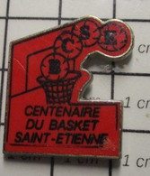 3519 Pin's Pins / Beau Et Rare / THEME : SPORTS / CENTENAIRE DU BASKET SAINT-ETIENNE CLUB BCSE - Basketball